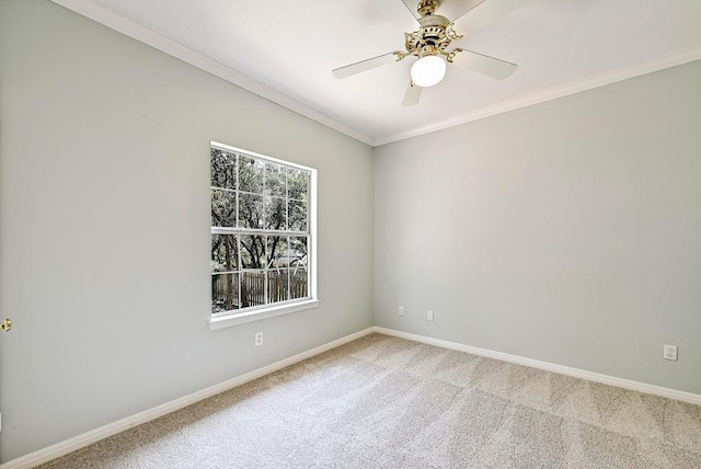 106 Los Altos Dr, Lakeway, TX 78734 - carpeted empty room featuring baseboards, ceiling fan, and ornamental molding