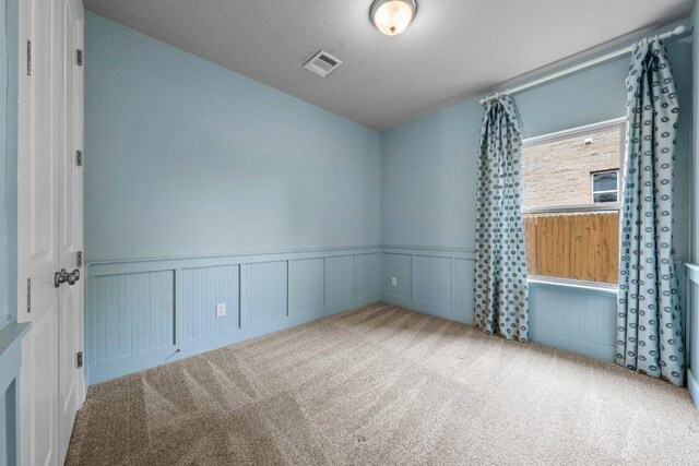 20525 Martin Ln, Pflugerville, TX 78660 - spare room featuring carpet, wainscoting, and a textured ceiling