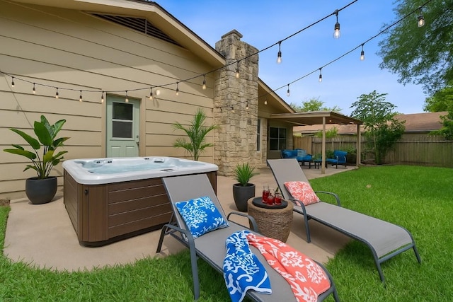 1515 Mearns Meadow Blvd, Austin, TX 78758 - view of patio with a hot tub