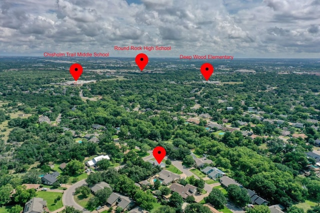 1604 W Creek Loop, Round Rock, TX 78681 - aerial view of a forest