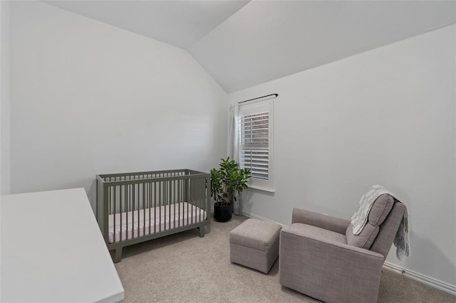 200 Ottaviano Way, Hutto, TX 78634 - carpeted bedroom featuring vaulted ceiling and a nursery area
