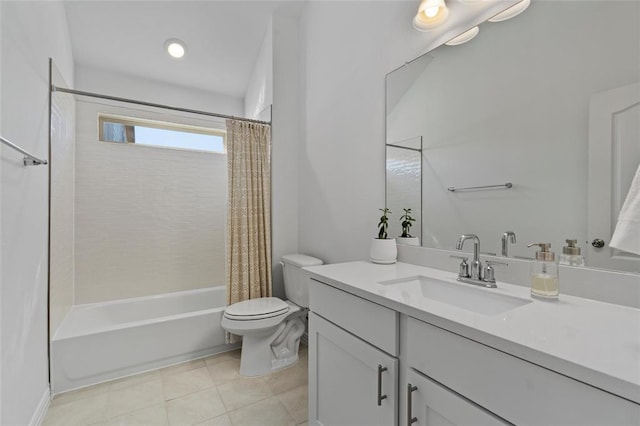 200 Ottaviano Way, Hutto, TX 78634 - full bathroom with vanity, shower / tub combo, toilet, and tile patterned floors