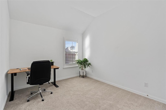 200 Ottaviano Way, Hutto, TX 78634 - office area with carpet floors, vaulted ceiling, and baseboards