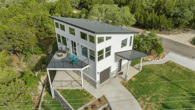 11204 Oak St, Jonestown, TX 78645 - view from above of property with a heavily wooded area