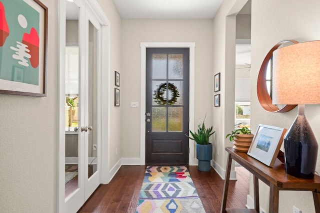 1609 Indian Apple Way, Leander, TX 78641 - entryway featuring healthy amount of natural light, dark wood-style floors, and baseboards