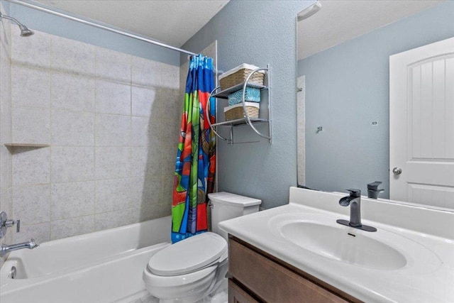 2997 Agave Loop, Round Rock, TX 78681 - full bathroom with shower / bath combination with curtain, vanity, and a textured wall