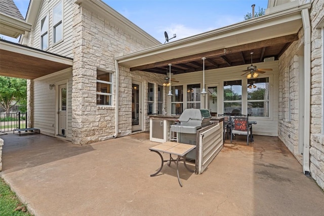 148 Oak Plaza Dr, Georgetown, TX 78628 - view of patio with a ceiling fan
