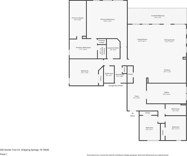 256 Smoke Tree Cir, Dripping Springs, TX 78620 - property floor plan