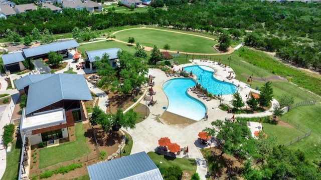 256 Smoke Tree Cir, Dripping Springs, TX 78620 - bird's eye view of a pool area