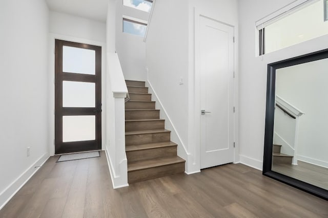 2050 Lohmans Spur Unit 1401, Austin, TX 78734 - foyer entrance with stairs and wood finished floors
