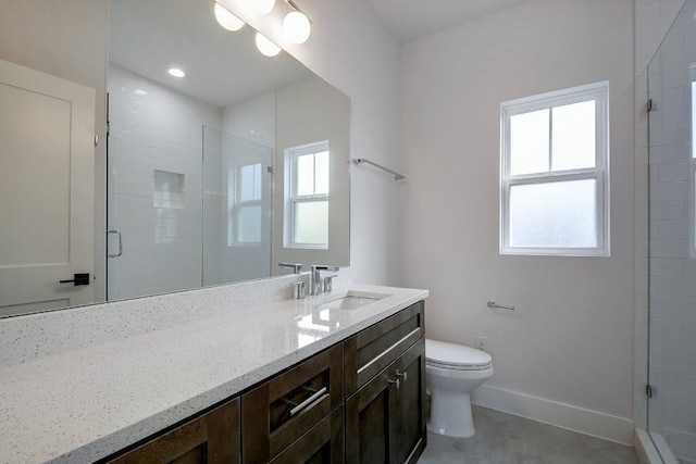 105 Elkhart St Unit 3, Austin, TX 78702 - full bath featuring a stall shower, vanity, healthy amount of natural light, and toilet