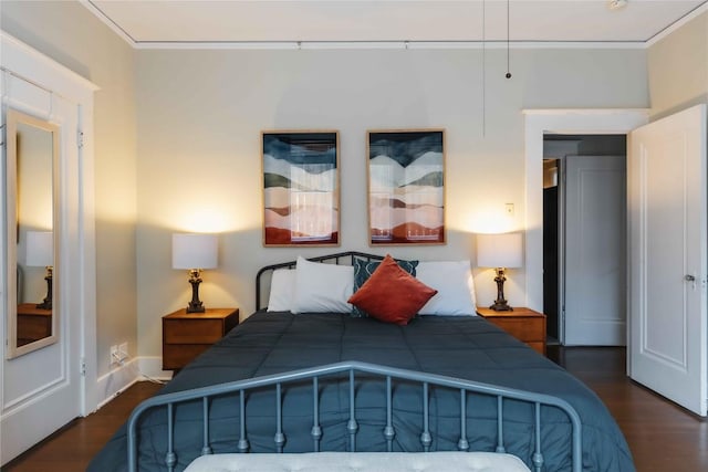 2623 Salado St, Austin, TX 78705 - bedroom with wood finished floors and ornamental molding