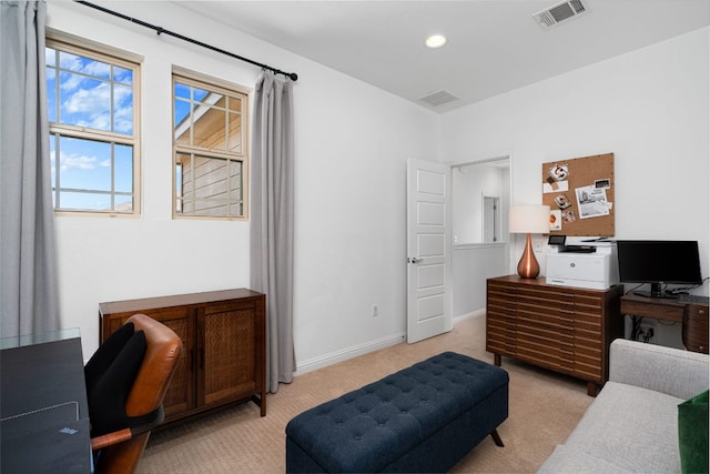 1518 Frontier Valley Dr, Austin, TX 78741 - office featuring light colored carpet, baseboards, and recessed lighting
