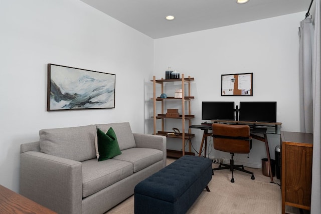 1518 Frontier Valley Dr, Austin, TX 78741 - office area featuring recessed lighting and light carpet
