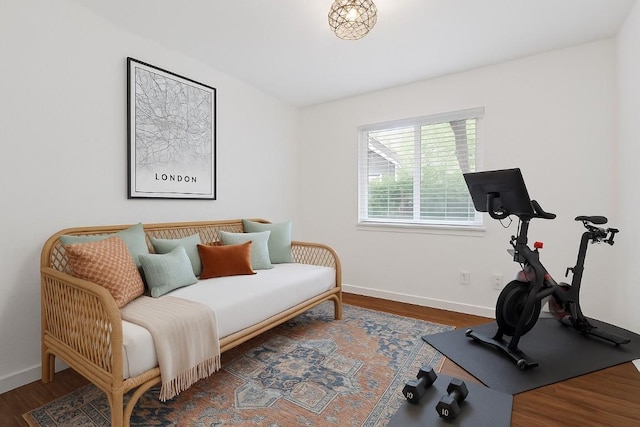 8508 Croydon Loop, Austin, TX 78748 - exercise room featuring wood finished floors and baseboards