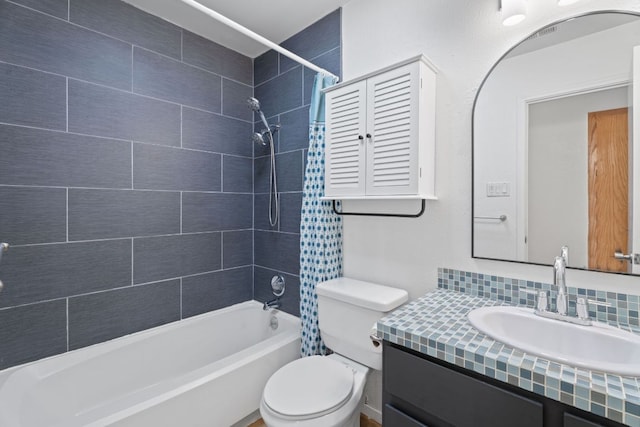 8508 Croydon Loop, Austin, TX 78748 - bathroom with vanity, shower / tub combo, and toilet
