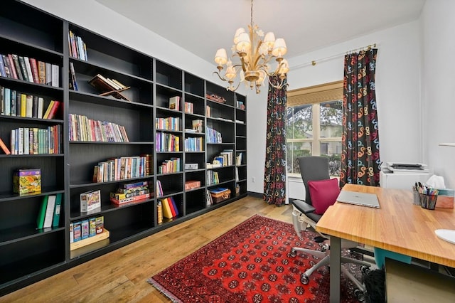 2625 Arion Cir, Austin, TX 78730 - office space with a chandelier and wood finished floors