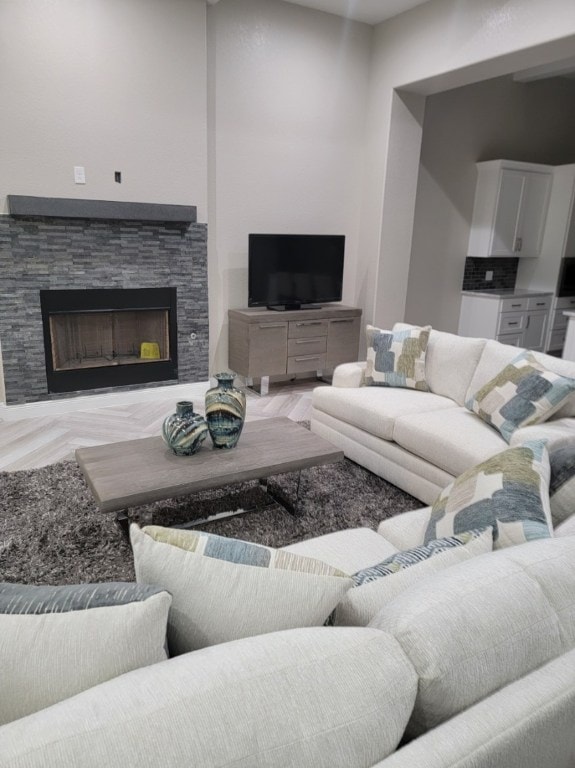 128 Gloria Blvd, Smithville, TX 78957 - living room featuring a stone fireplace