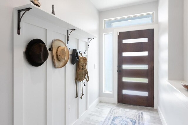 116 Mallard Rd, Bastrop, TX 78602 - foyer entrance with light wood-style flooring and baseboards