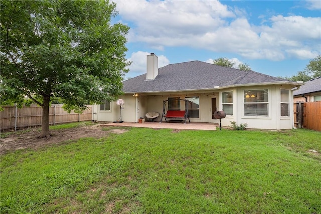 2627 Butterfly Dr, Temple, TX 76502 - rear view of house with a chimney, a patio area, and a shingled roof