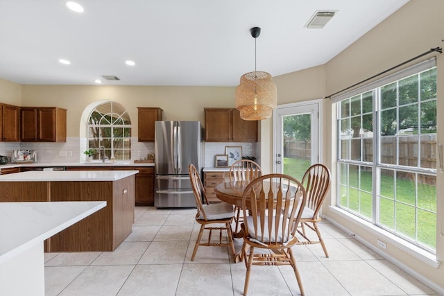 17704 Miller Falls Cv, Round Rock, TX 78681 - dining room with plenty of natural light, recessed lighting, and light tile patterned floors