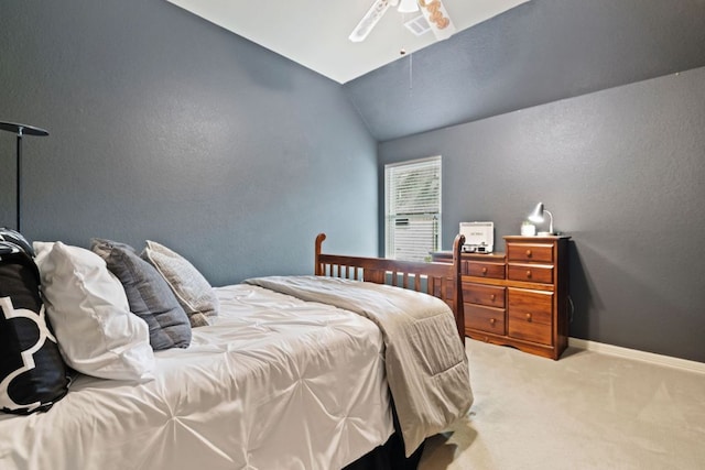 1613 Westend Pl, Round Rock, TX 78681 - carpeted bedroom with lofted ceiling and ceiling fan