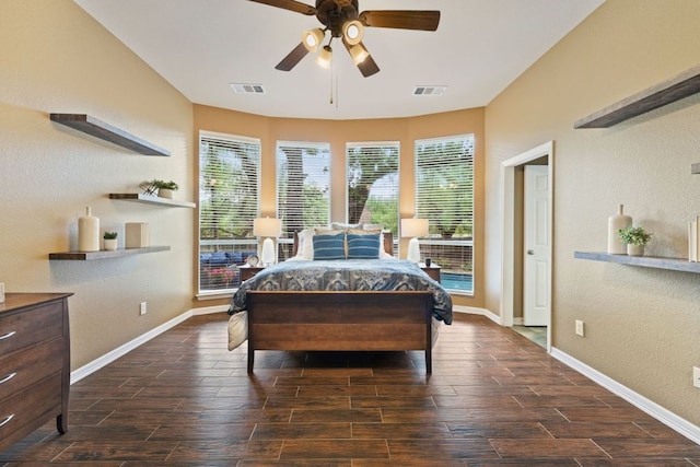1613 Westend Pl, Round Rock, TX 78681 - bedroom featuring wood tiled floors, a textured wall, and ceiling fan