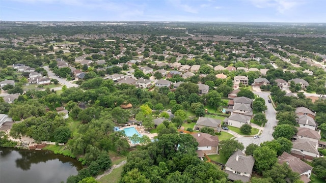 2705 Rosemount Cv, Round Rock, TX 78665 - aerial view of residential area with a large body of water