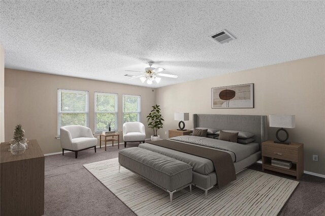 2507 Byfield Dr, Cedar Park, TX 78613 - carpeted bedroom featuring a textured ceiling and ceiling fan