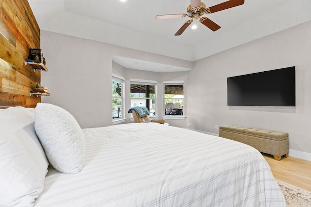 208 E Nakoma, Round Rock, TX 78664 - bedroom with wood finished floors, baseboards, recessed lighting, and ceiling fan