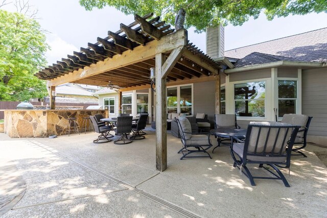 208 E Nakoma, Round Rock, TX 78664 - view of patio / terrace featuring outdoor dining space and a pergola
