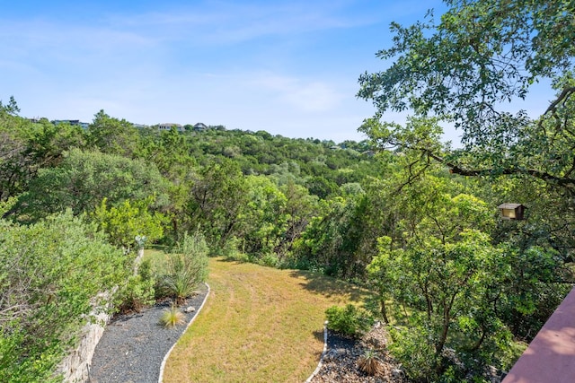 6706 Fort Davis Cv Unit B, Austin, TX 78731 - view of green lawn featuring a wooded view
