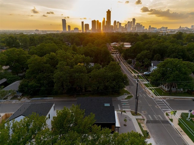 2301 Canterbury, Austin, TX 78702 - aerial view at dusk of a skyline view