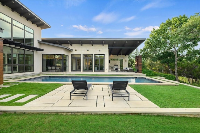 9517 Veletta Pl, Austin, TX 78735 - swimming pool with a patio area and a yard