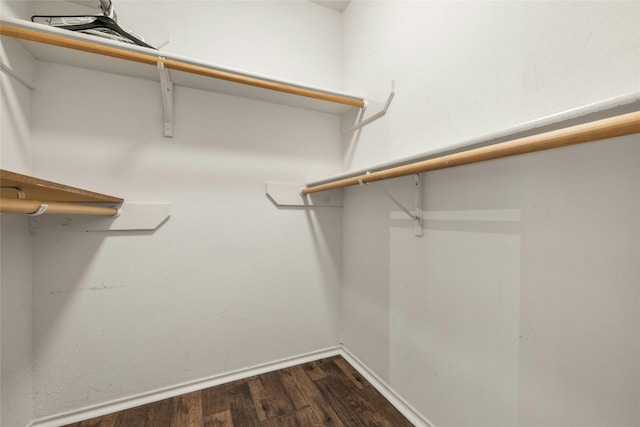 4700 Fallenash Dr, Austin, TX 78725 - walk in closet with dark wood finished floors
