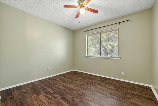 4700 Fallenash Dr, Austin, TX 78725 - spare room featuring a textured ceiling, ceiling fan, wood finished floors, and baseboards