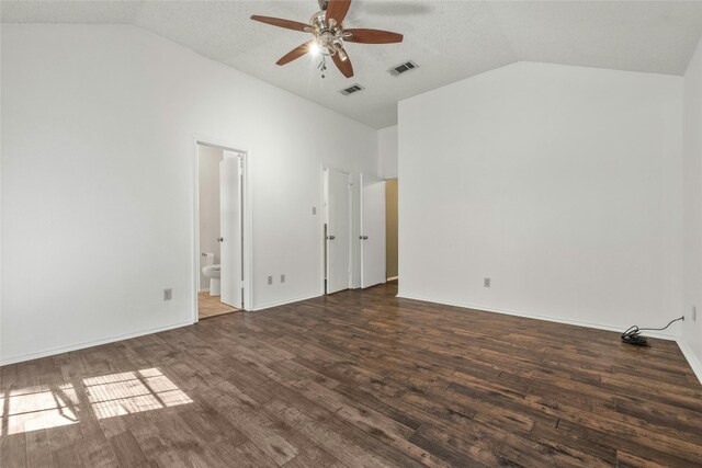 4700 Fallenash Dr, Austin, TX 78725 - unfurnished room featuring vaulted ceiling, ceiling fan, wood finished floors, and baseboards