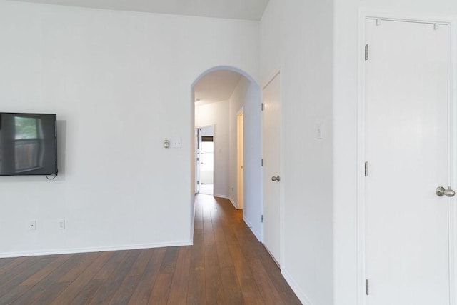 1310 Rainbow Parke Dr, Round Rock, TX 78665 - hallway featuring arched walkways and hardwood / wood-style floors