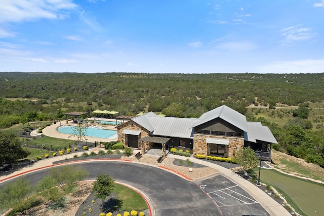 5406 Traviston Dr, Austin, TX 78738 - drone / aerial view of a forest and a pool