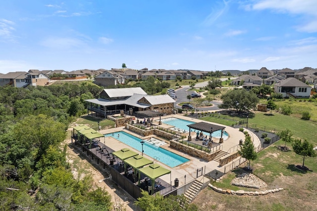 5406 Traviston Dr, Austin, TX 78738 - aerial view of residential area featuring a pool