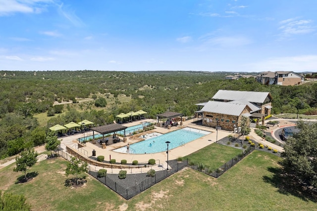 5406 Traviston Dr, Austin, TX 78738 - bird's eye view of a pool
