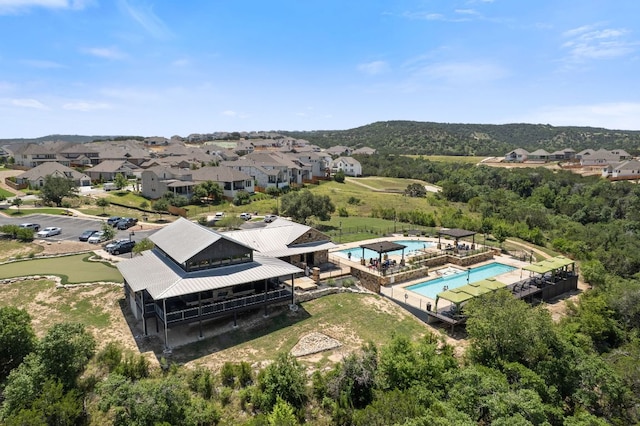 5406 Traviston Dr, Austin, TX 78738 - aerial view of residential area featuring a pool area