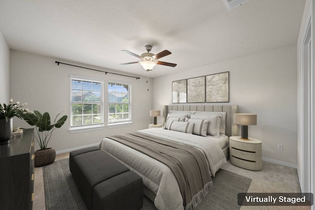 5406 Traviston Dr, Austin, TX 78738 - bedroom featuring baseboards, carpet floors, and ceiling fan