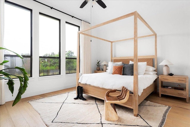 482 Running Bird Rd, Austin, TX 78737 - bedroom featuring light wood finished floors and ceiling fan
