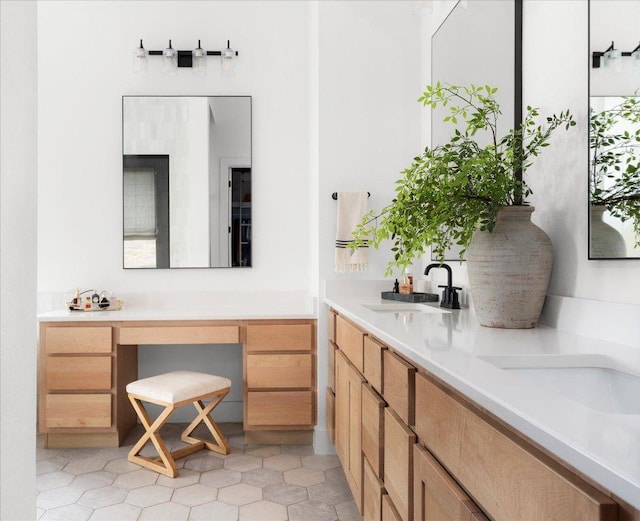 482 Running Bird Rd, Austin, TX 78737 - bathroom featuring double vanity and tile patterned floors