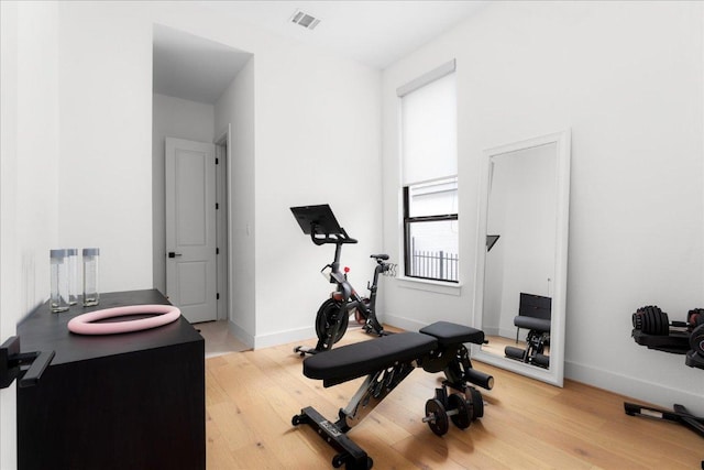 482 Running Bird Rd, Austin, TX 78737 - workout area featuring light wood-style flooring and baseboards