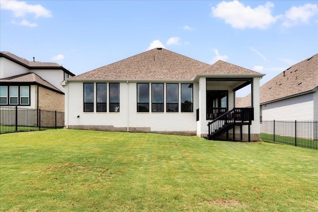 482 Running Bird Rd, Austin, TX 78737 - rear view of house featuring a fenced backyard and a shingled roof