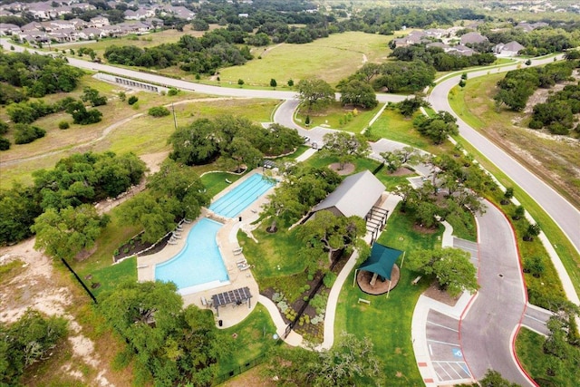 482 Running Bird Rd, Austin, TX 78737 - aerial overview of property's location with a pool area