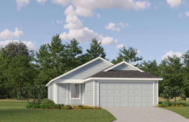 112 Tugboat Annie Way, Jarrell, TX 76537 - ranch-style home with concrete driveway, a front yard, and an attached garage