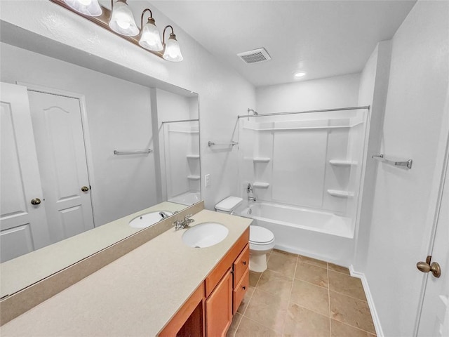 2015 Split Diamond Way, Round Rock, TX 78664 - full bath with vanity, toilet, tile patterned floors, bathtub / shower combination, and baseboards